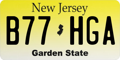 NJ license plate B77HGA