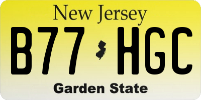 NJ license plate B77HGC