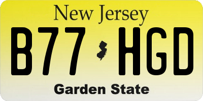 NJ license plate B77HGD