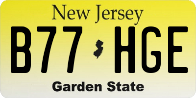 NJ license plate B77HGE