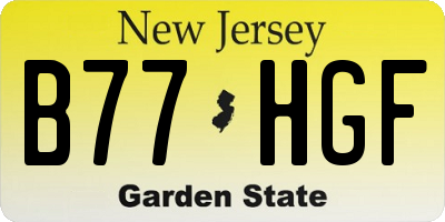 NJ license plate B77HGF