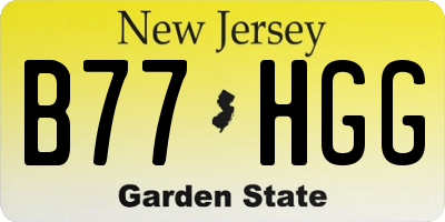 NJ license plate B77HGG