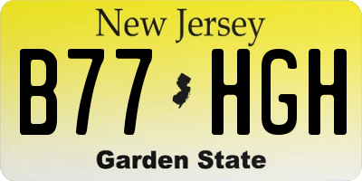 NJ license plate B77HGH