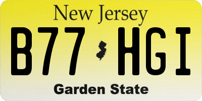 NJ license plate B77HGI