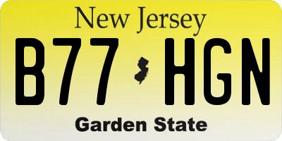 NJ license plate B77HGN