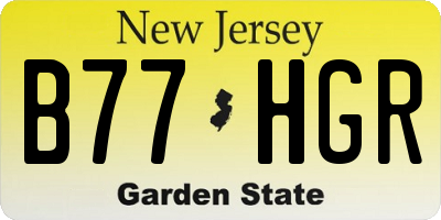 NJ license plate B77HGR