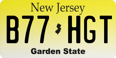 NJ license plate B77HGT