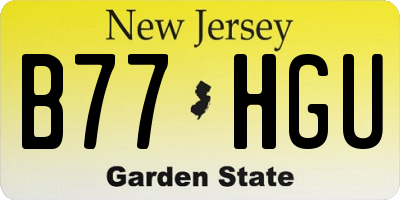 NJ license plate B77HGU