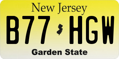 NJ license plate B77HGW