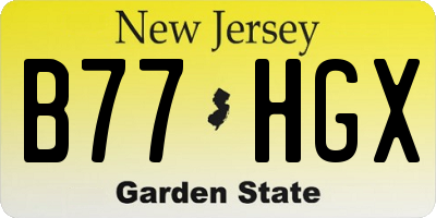 NJ license plate B77HGX