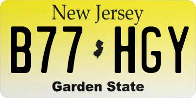 NJ license plate B77HGY