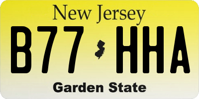 NJ license plate B77HHA