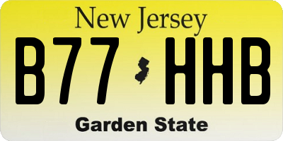 NJ license plate B77HHB
