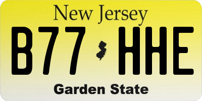 NJ license plate B77HHE