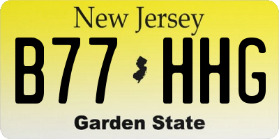 NJ license plate B77HHG