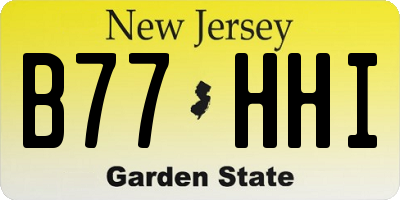 NJ license plate B77HHI