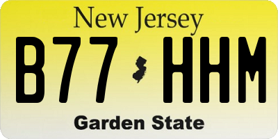 NJ license plate B77HHM