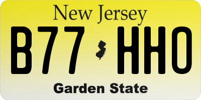 NJ license plate B77HHO