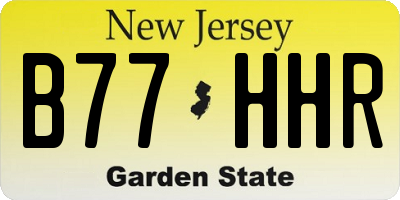 NJ license plate B77HHR