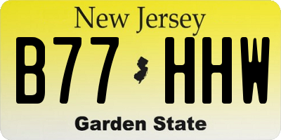NJ license plate B77HHW