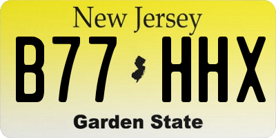 NJ license plate B77HHX