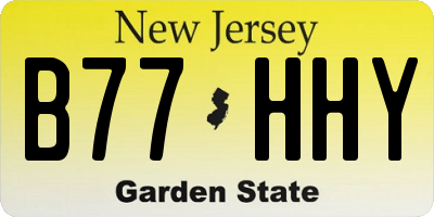 NJ license plate B77HHY