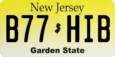 NJ license plate B77HIB