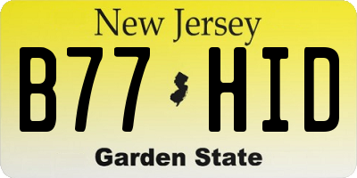 NJ license plate B77HID
