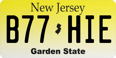 NJ license plate B77HIE