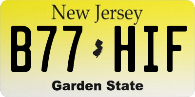 NJ license plate B77HIF