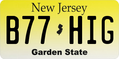 NJ license plate B77HIG