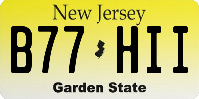 NJ license plate B77HII