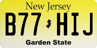 NJ license plate B77HIJ