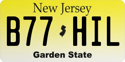 NJ license plate B77HIL