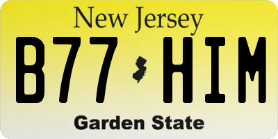 NJ license plate B77HIM