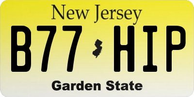NJ license plate B77HIP
