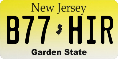 NJ license plate B77HIR