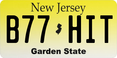 NJ license plate B77HIT