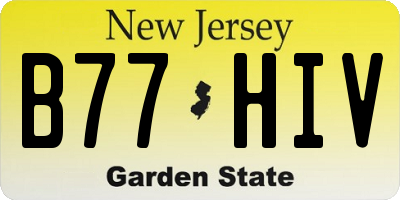NJ license plate B77HIV