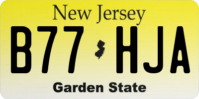 NJ license plate B77HJA