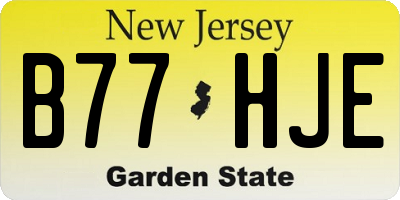 NJ license plate B77HJE