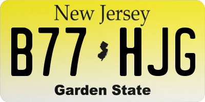 NJ license plate B77HJG