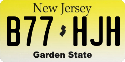 NJ license plate B77HJH