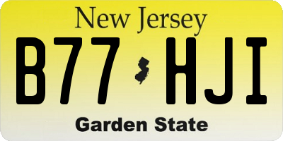 NJ license plate B77HJI