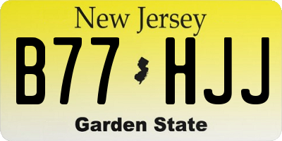 NJ license plate B77HJJ