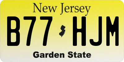 NJ license plate B77HJM