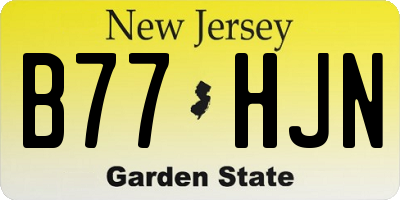 NJ license plate B77HJN