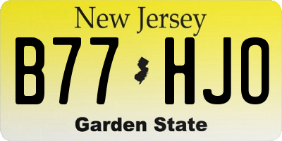 NJ license plate B77HJO