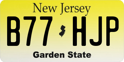 NJ license plate B77HJP