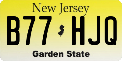 NJ license plate B77HJQ